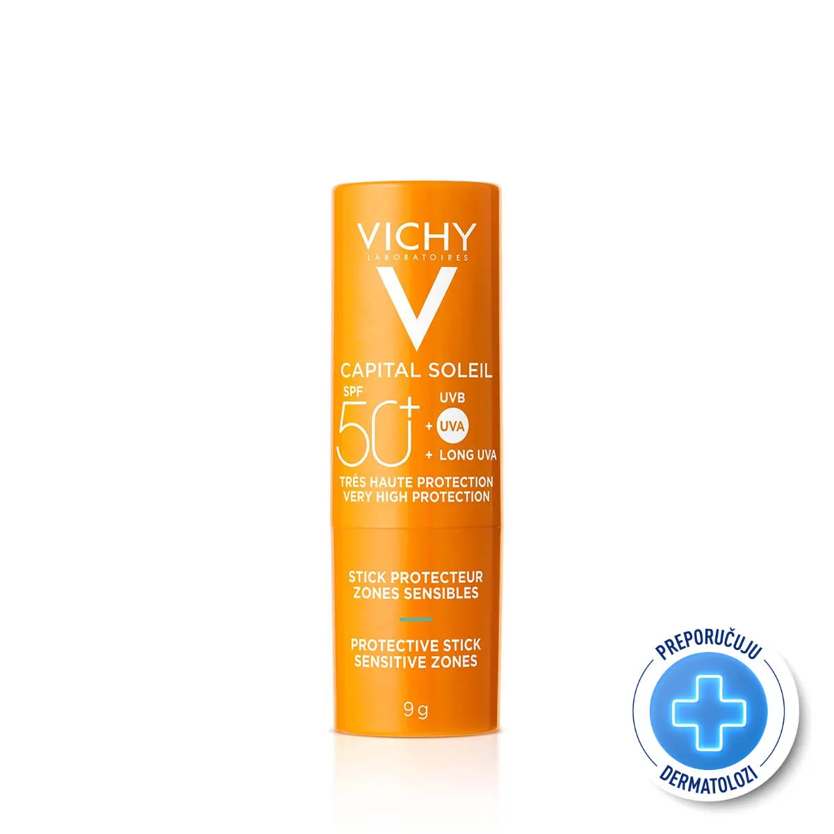 Vichy Capital Soleil Stik za zaštitu od sunca za osjetljiva područja SPF 50, 9 g