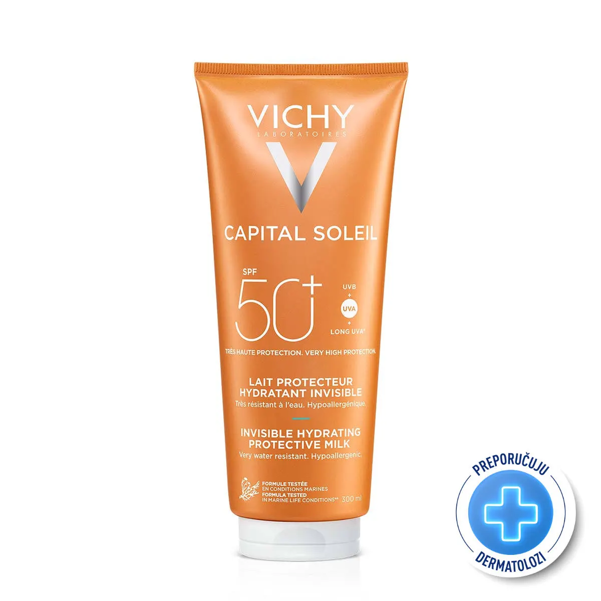 Vichy Capital Soleil hidratantno mlijeko za osjetljivu kožu SPF 50, 300 ml (Porodično pakovanje)