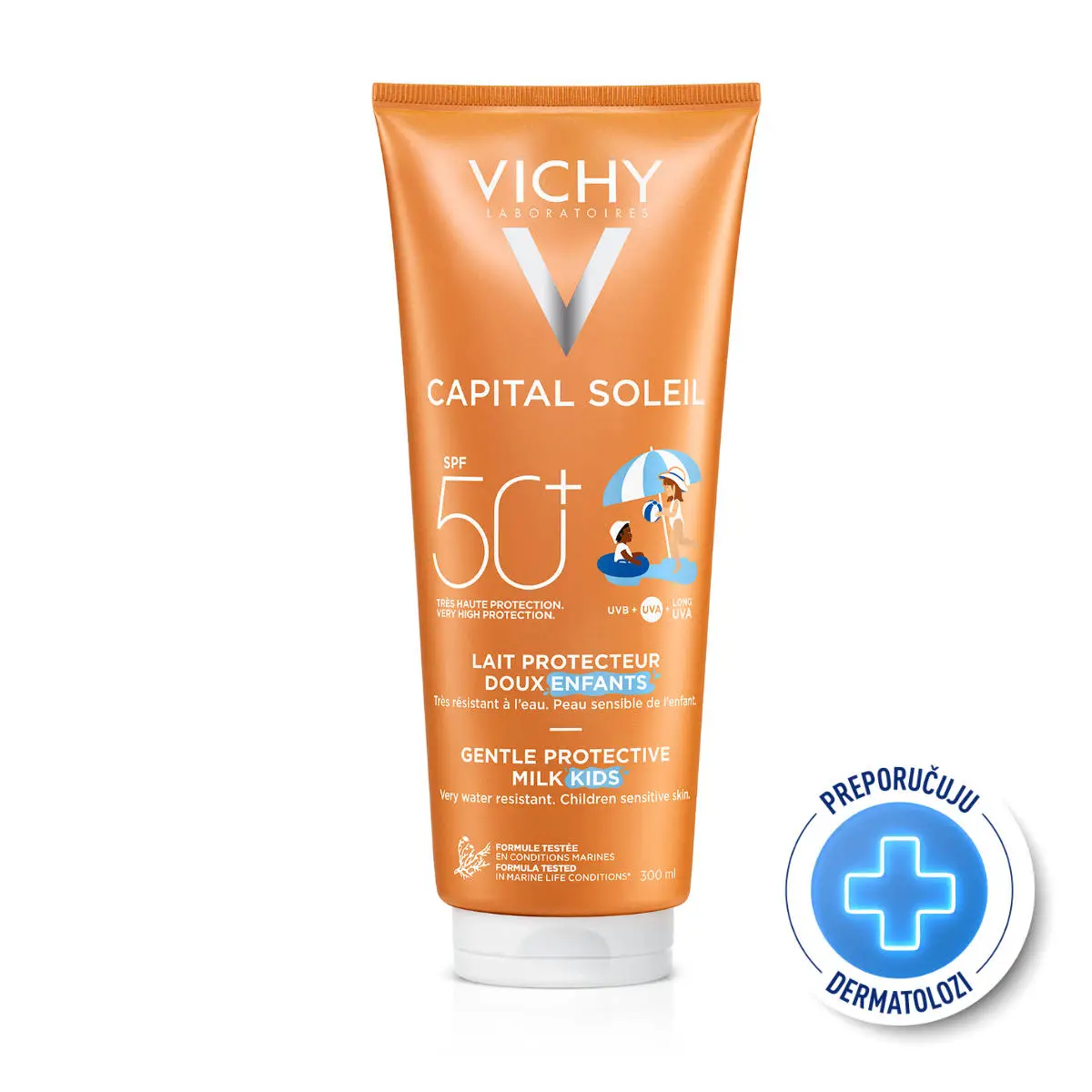 Vichy Capital Soleil mlijeko za zaštitu osjetljive dječije kože SPF 50, 300 ml