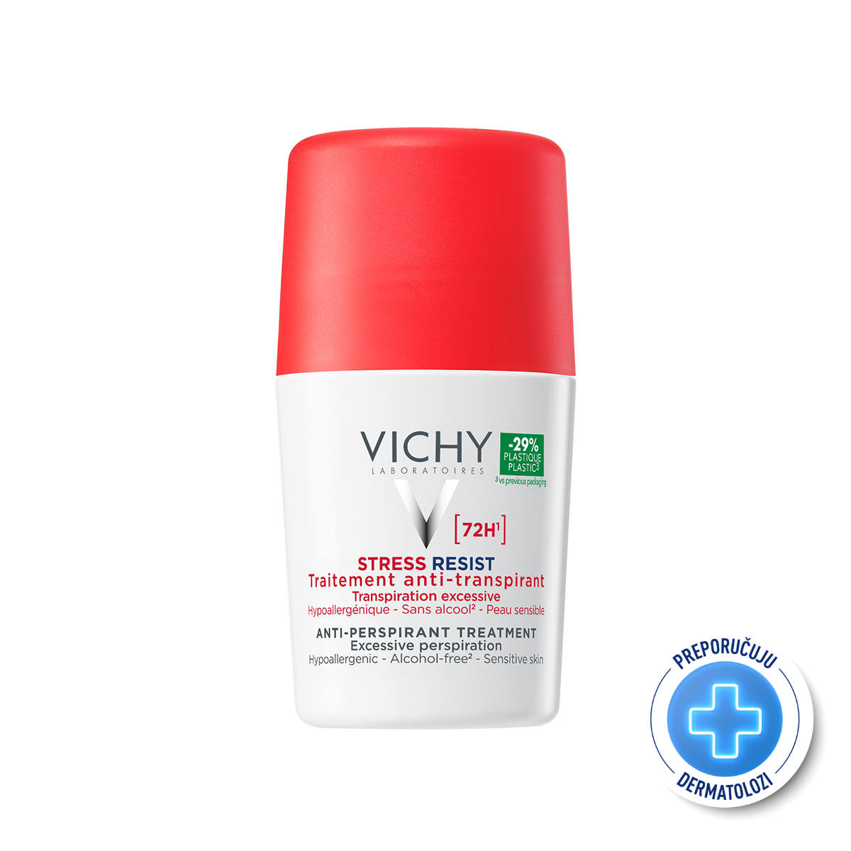 Vichy Dezodorans anti-stres roll-on dezodorans protiv prekomjernog znojenja do 72h, 50 ml