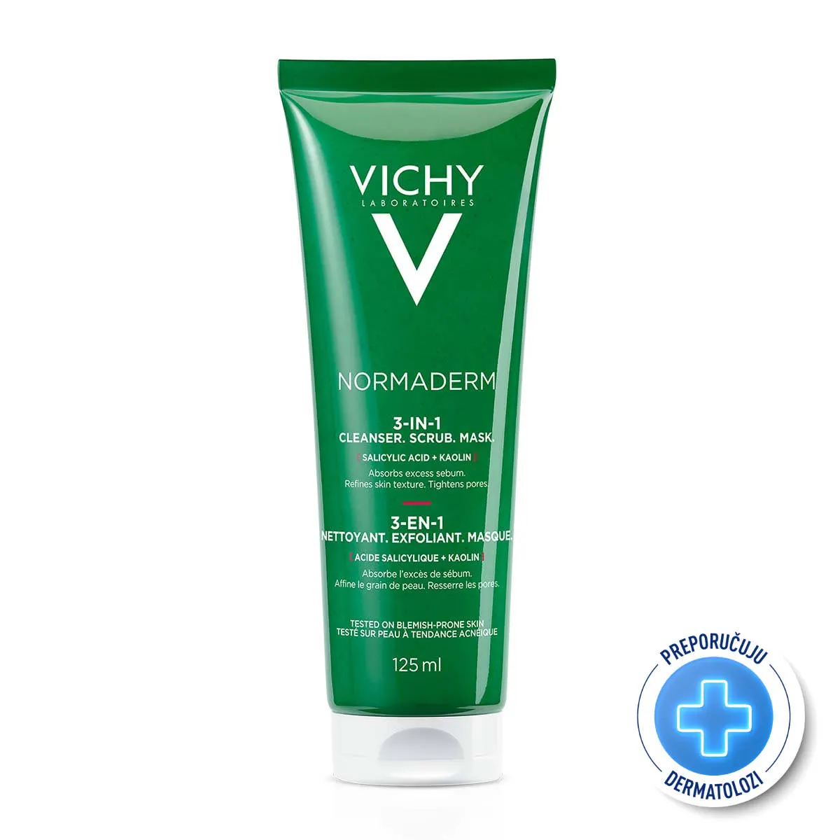 Vichy Normaderm 3u1 piling, maska i krema za čišćenje lica 125 ml