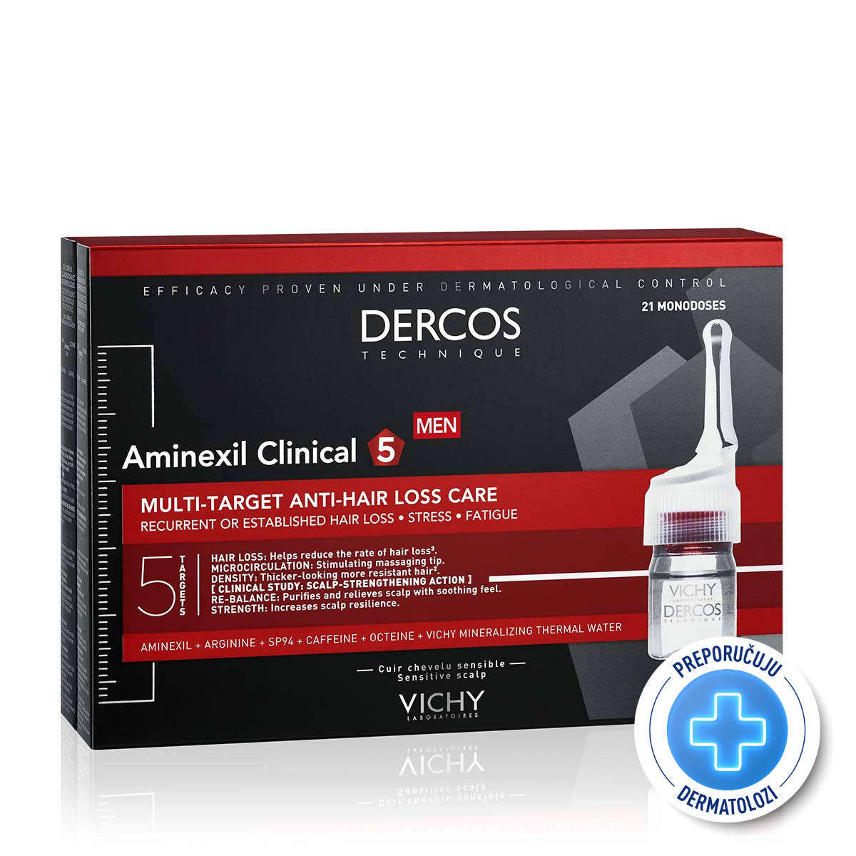 Vichy Dercos Aminexil Clinical 5 - ampule protiv opadanja kose za muškarce 21x6 ml