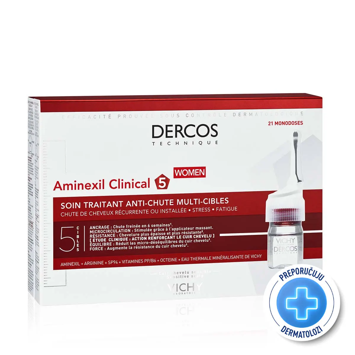 Vichy Dercos Aminexil Clinical 5 - ampule protiv opadanja kose za žene 21x6 ml