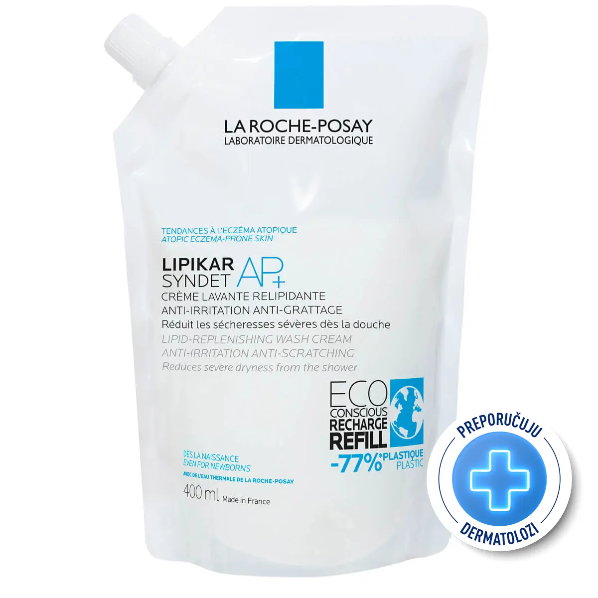 La Roche-Posay Lipikar Syndet AP+ gel za čišćenje 400 ml REFILL pakovanje