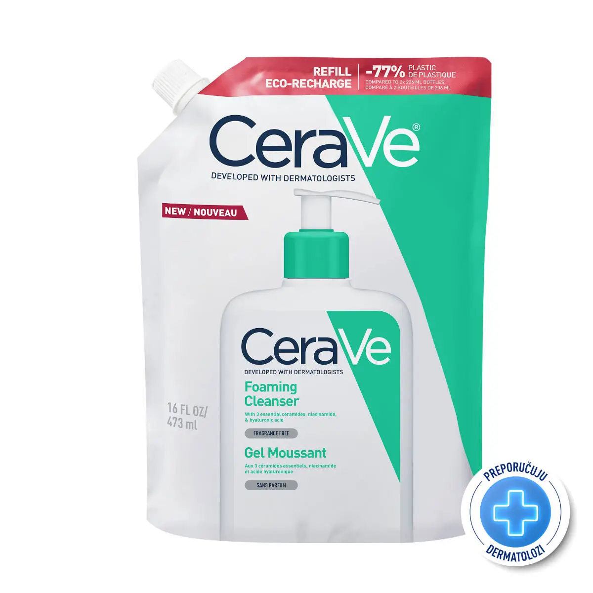 CeraVe Pjenušavi gel za čišćenje 473 ml + REFILL pakovanje (Promo)