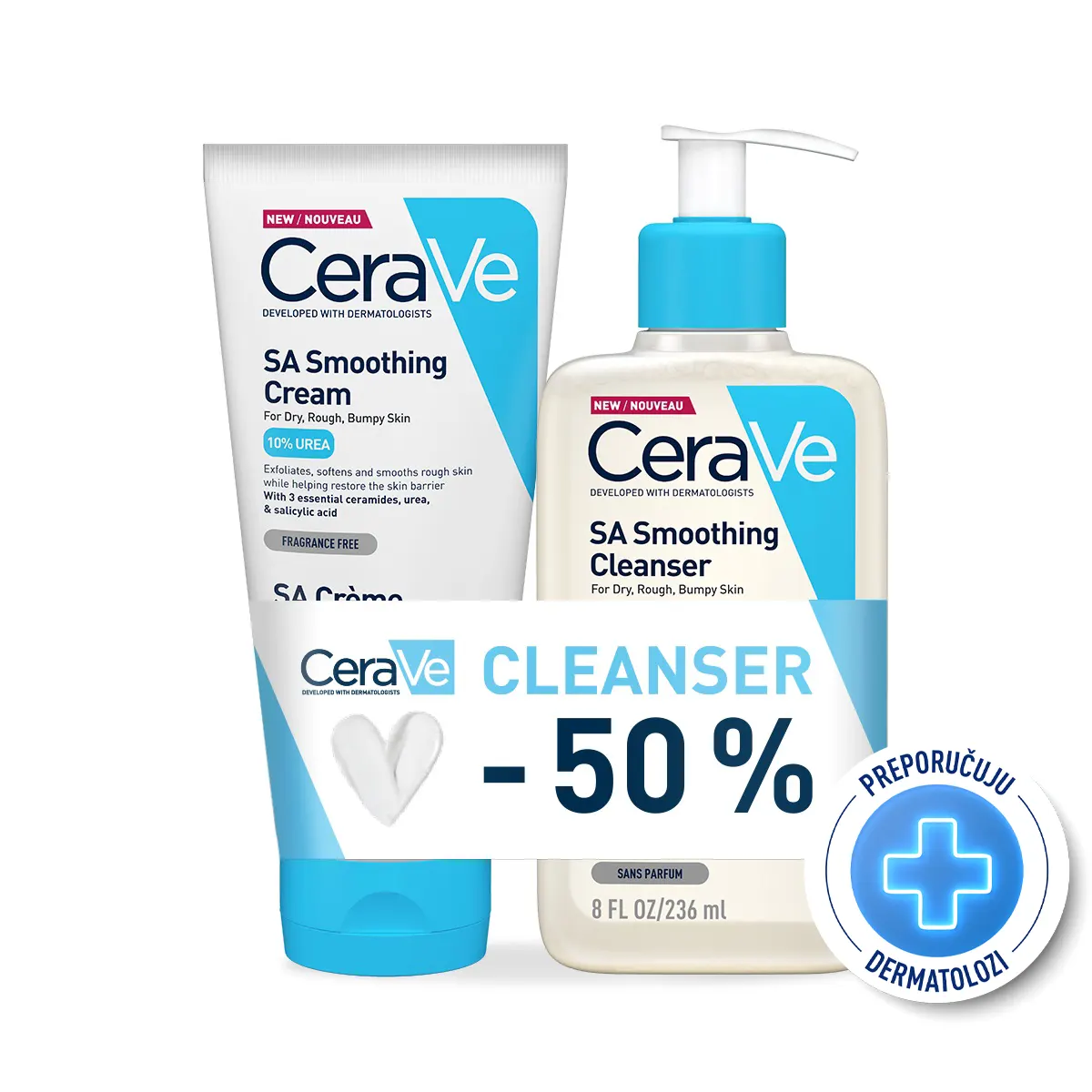 CeraVe SA gel 236 ml + SA krema 177 ml (Promo)