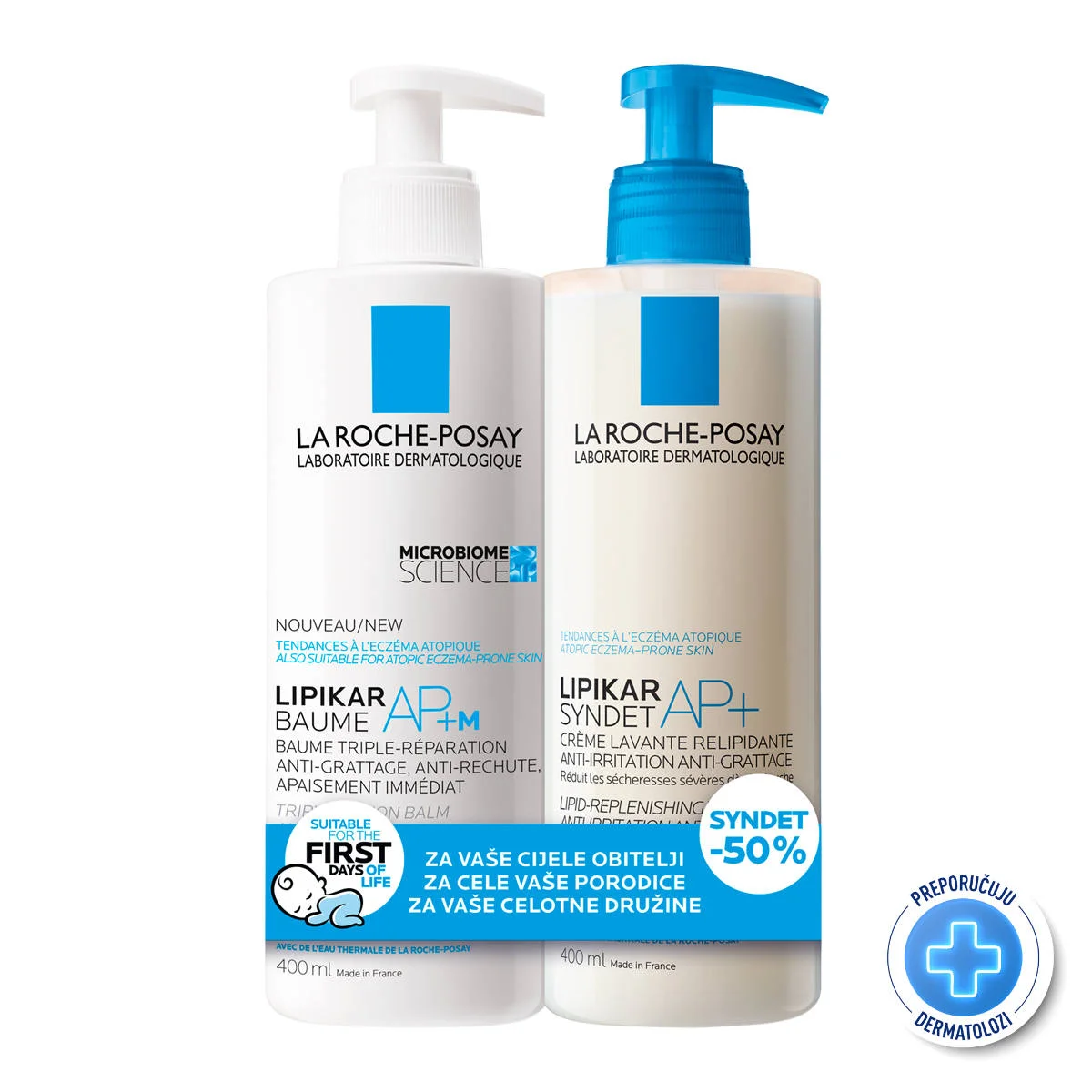 La Roche-Posay Lipikar Syndet 400 ml + Lipikar AP+ Balzam 400 ml (Promo)