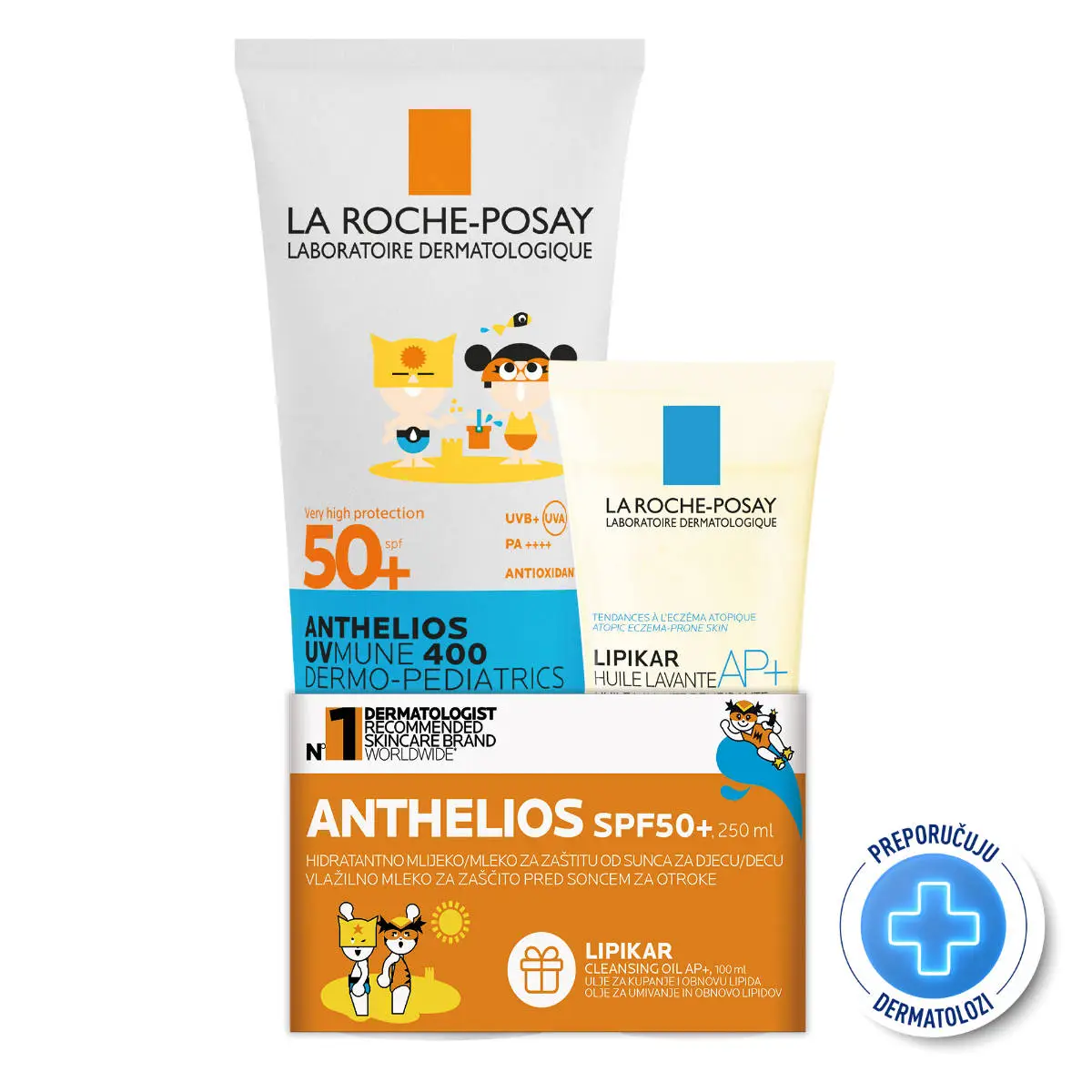 La Roche-Posay Anthelios Mlijeko za djecu SPF 50, 250 ml + Lipikar ulje 100 ml (Promo)
