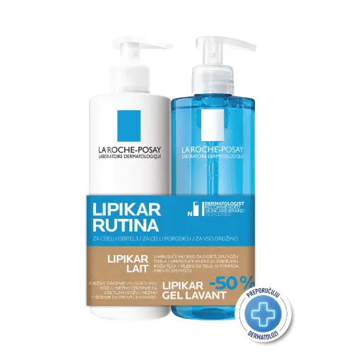 La Roche-Posay Lipikar Gel Lavant 400 ml + Lipikar Lait mlijeko za tijelo 400 ml (Promo)